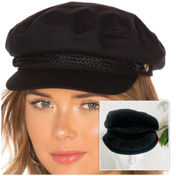 Vintage Greek Fishermans Cap Hat Made in Greece Size M-(71/8) Black Wool 85% main image 5